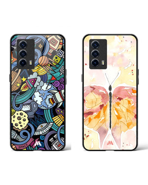 Quirky Spacing Butterfly Glass Case Phone Cover Combo (Vivo)