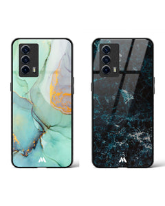 Marble Wavefront Green Shale Glass Case Phone Cover Combo (Vivo)