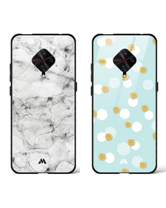 Glitter White Ash Confetti Glass Case Phone Cover Combo (Vivo)
