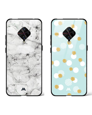 Glitter White Ash Confetti Glass Case Phone Cover Combo (Vivo)