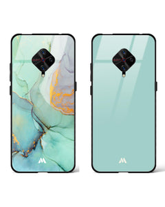 Sage Harmony: Green Shale Glass Case Phone Cover Combo (Vivo)