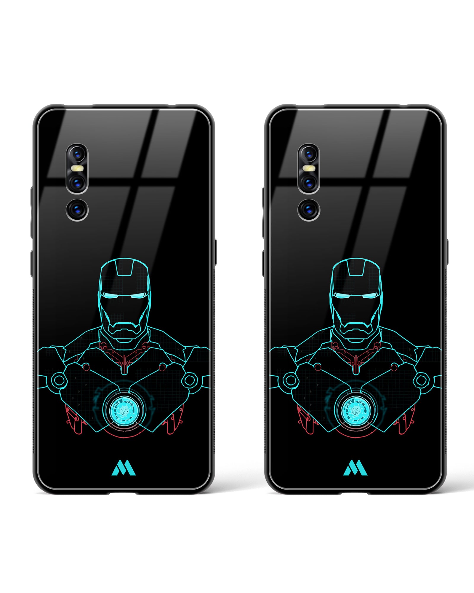 Arc Reactor Twins Glass Case Phone Cover Combo Vivo Myxtur