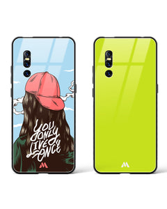 Lime Foam Adventure Glass Case Phone Cover Combo (Vivo)