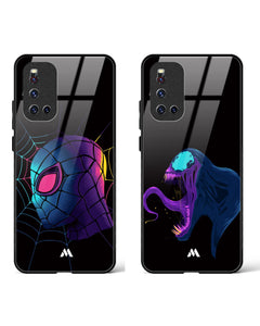 Venom and Spidey Fluroflare Glass Case Phone Cover Combo (Vivo)