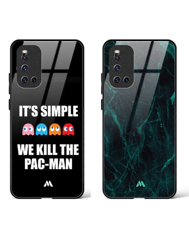 Harmony Pacman Marble Glass Case Phone Cover Combo (Vivo)