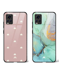 Green Shale Dream Clouds Glass Case Phone Cover Combo (Vivo)