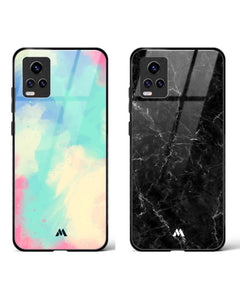 Portoro Vibrant Cloudburst Glass Case Phone Cover Combo (Vivo)