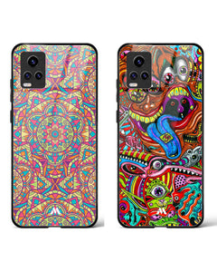 Psychedelic Chaos Geometry Glass Case Phone Cover Combo (Vivo)
