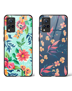 Midnight Daisies Print Glass Case Phone Cover Combo (Vivo)