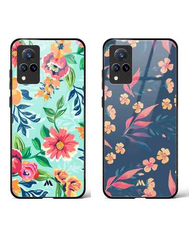 Midnight Daisies Print Glass Case Phone Cover Combo-(Vivo)