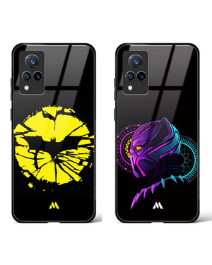 Black Panther Bat Signal Glass Case Phone Cover Combo (Vivo)