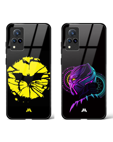Black Panther Bat Signal Glass Case Phone Cover Combo-(Vivo)