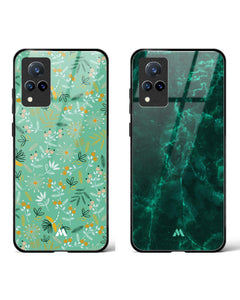 Olive Riddle Marble Glass Case Phone Cover Combo (Vivo)