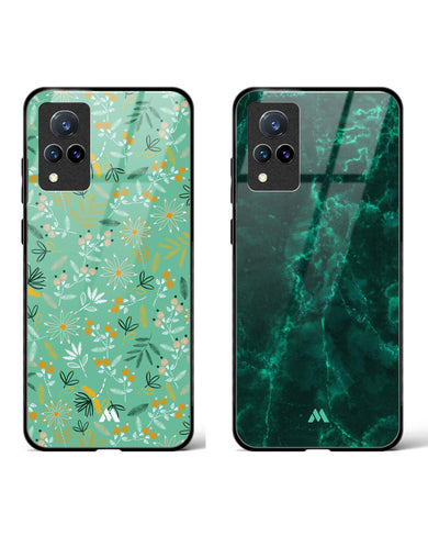 Olive Riddle Marble Glass Case Phone Cover Combo-(Vivo)