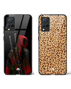 Leopard Deadpool Print Glass Case Phone Cover Combo (Vivo)
