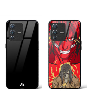 Eren Attack Titan All Black Glass Case Phone Cover Combo-(Vivo)