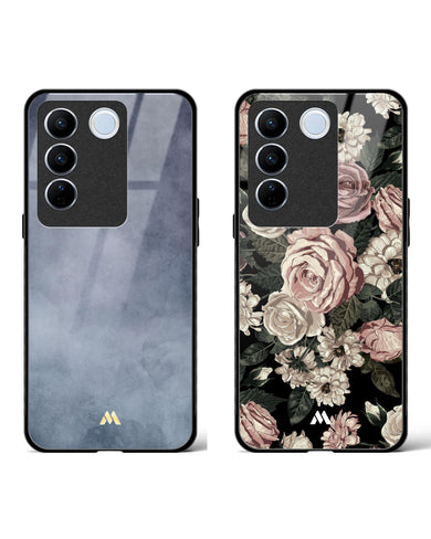 Floral-Midnight Nebulous Glass Case Phone Cover Combo-(Vivo)