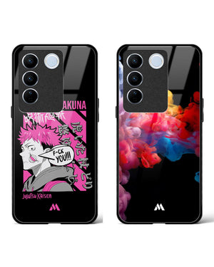 Dark Ink Silhouette Glass Case Phone Cover Combo-(Vivo)