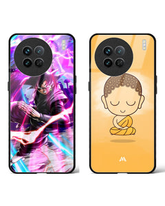 Zen Buddha Neon Glass Case Phone Cover Combo (Vivo)