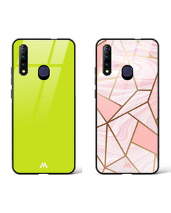 Pink Liquid Lime Foam Glass Case Phone Cover Combo (Vivo)
