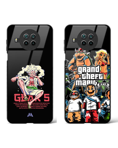 Mario V Luffy Gear Glass Case Phone Cover Combo-(Xiaomi)