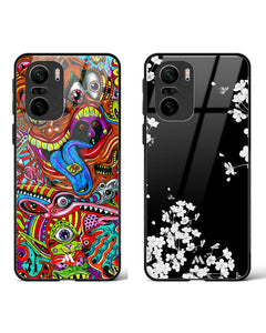 Dahlias Midnight Monster Glass Case Phone Cover Combo (Xiaomi)