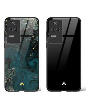 All Black Redis Marble Glass Case Phone Cover Combo (Xiaomi)
