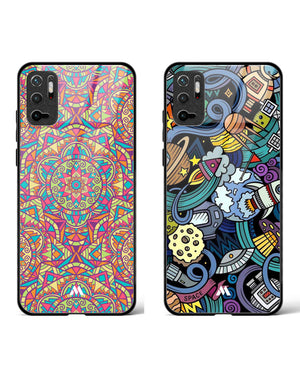 Spacing Out Chaos Geometry Glass Case Phone Cover Combo-(Xiaomi)