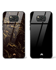 The All Black Gold Glass Case Phone Cover Combo (Xiaomi)