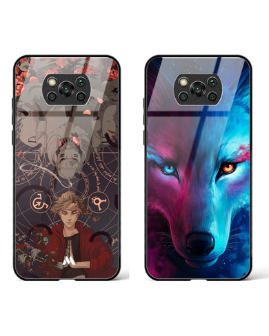 Wolf in Fluroflare Glass Case Phone Cover Combo-(Xiaomi)