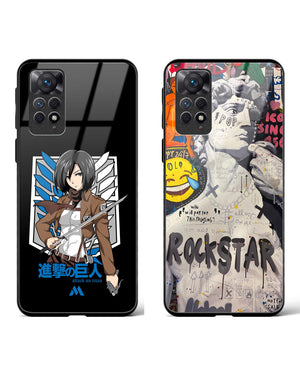 Rockstar Graffiti Mikasa Glass Case Phone Cover Combo-(Xiaomi)