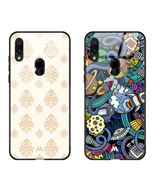 Spacing Luxury Cream Glass Case Phone Cover Combo (Xiaomi)