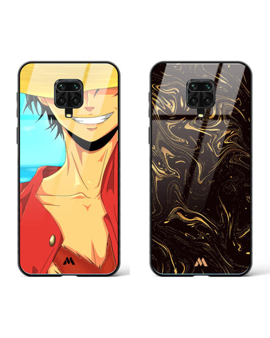 Black Gold Luffy Pirate King Glass Case Phone Cover Combo-(Xiaomi)