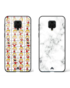 Bleached Bone Marble Faces Glass Case Phone Cover Combo (Xiaomi)
