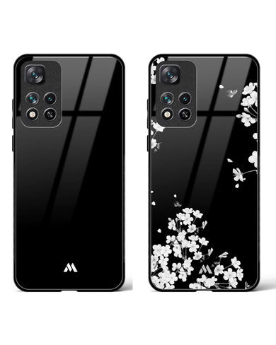 Dahlias Midnight All Black Glass Case Phone Cover Combo (Xiaomi)