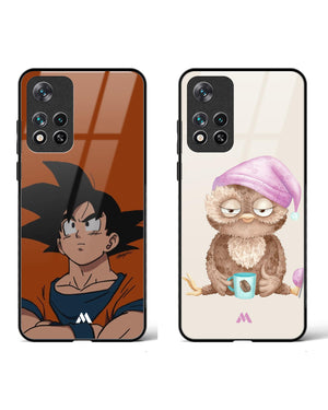 Sleepy Owl Dragon Ball Goku Glass Case Phone Cover Combo-(Xiaomi)