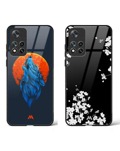 Dahlias Midnight Howl Moon Glass Case Phone Cover Combo (Xiaomi)