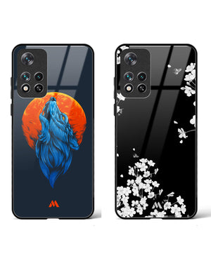 Dahlias Midnight Howl Moon Glass Case Phone Cover Combo-(Xiaomi)