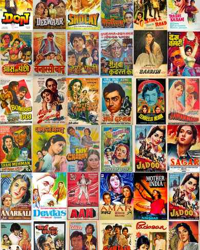 Vintage Bollywood Poster Collage