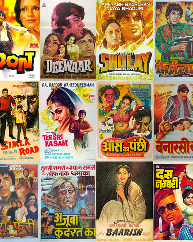 Vintage Bollywood Poster Collage