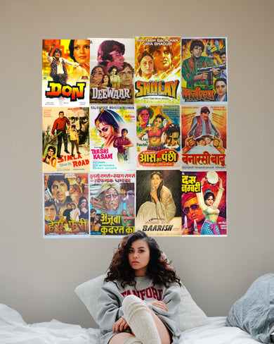 Vintage Bollywood Poster Collage