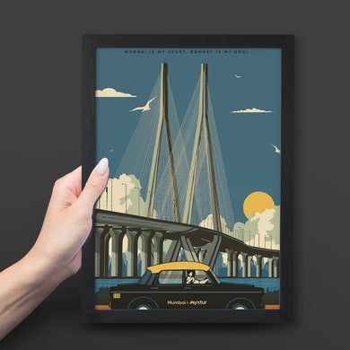 Mumbai Sea Link Art Poster