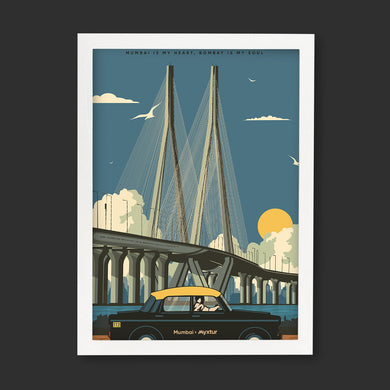 Mumbai Sea Link Art Poster