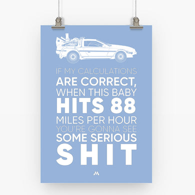 Back to the Future-Delorean Art-Poster