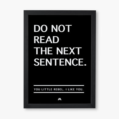 Do Not Read The Next Sentence Art-Poster