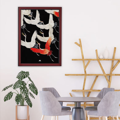 Furisode With A Myriad Of Flying Cranes Art-Poster