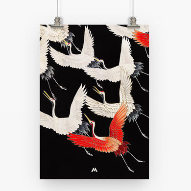 Furisode With A Myriad Of Flying Cranes Art-Poster