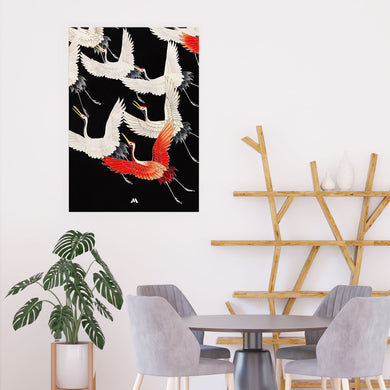 Furisode With A Myriad Of Flying Cranes Art-Poster