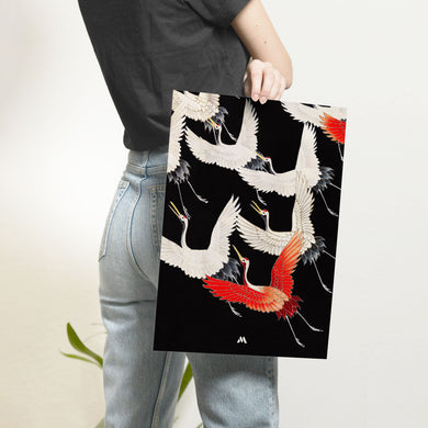 Furisode With A Myriad Of Flying Cranes Art-Poster