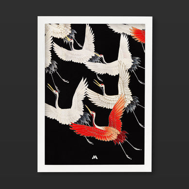 Furisode With A Myriad Of Flying Cranes Art-Poster
